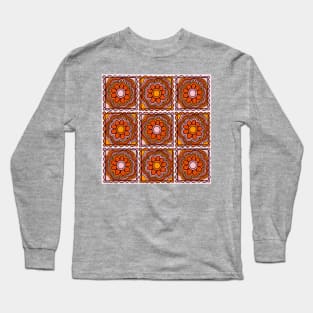 Flower Granny Square Print Long Sleeve T-Shirt